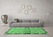 Machine Washable Abstract Emerald Green Modern Area Rugs in a Living Room,, wshabs3166emgrn