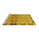 Sideview of Machine Washable Abstract Yellow Modern Rug, wshabs3166yw