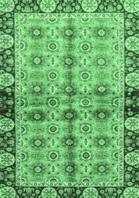 Abstract Emerald Green Modern Rug, abs3166emgrn