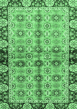 Abstract Emerald Green Modern Rug, abs3166emgrn