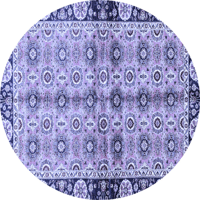 Round Abstract Blue Modern Rug, abs3166blu