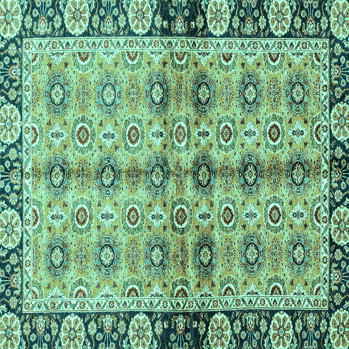 Square Abstract Turquoise Modern Rug, abs3166turq