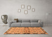 Machine Washable Abstract Orange Modern Area Rugs in a Living Room, wshabs3166org