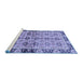 Sideview of Machine Washable Abstract Blue Modern Rug, wshabs3166blu