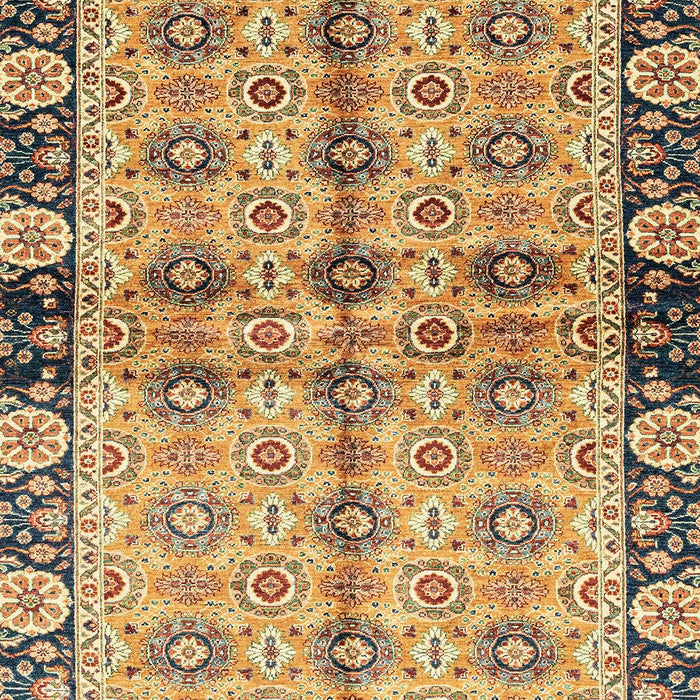 Machine Washable Abstract Chrome Gold Yellow Rug, wshabs3166