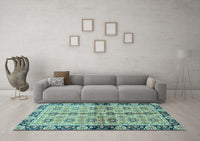 Machine Washable Abstract Light Blue Modern Rug, wshabs3166lblu