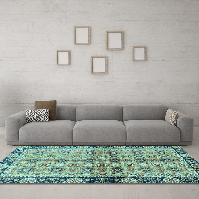 Machine Washable Abstract Light Blue Modern Rug in a Living Room, wshabs3166lblu