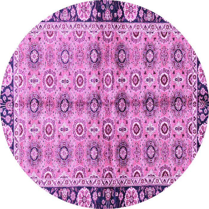 Round Machine Washable Abstract Purple Modern Area Rugs, wshabs3166pur