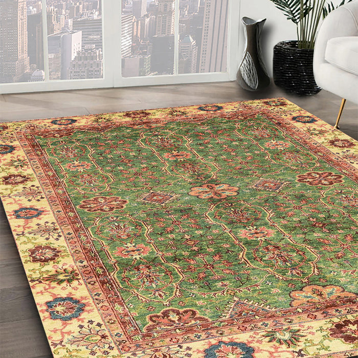 Machine Washable Abstract Red Rug in a Family Room, wshabs3167