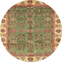 Round Machine Washable Abstract Red Rug, wshabs3167