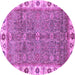 Round Oriental Purple Traditional Rug, abs3167pur