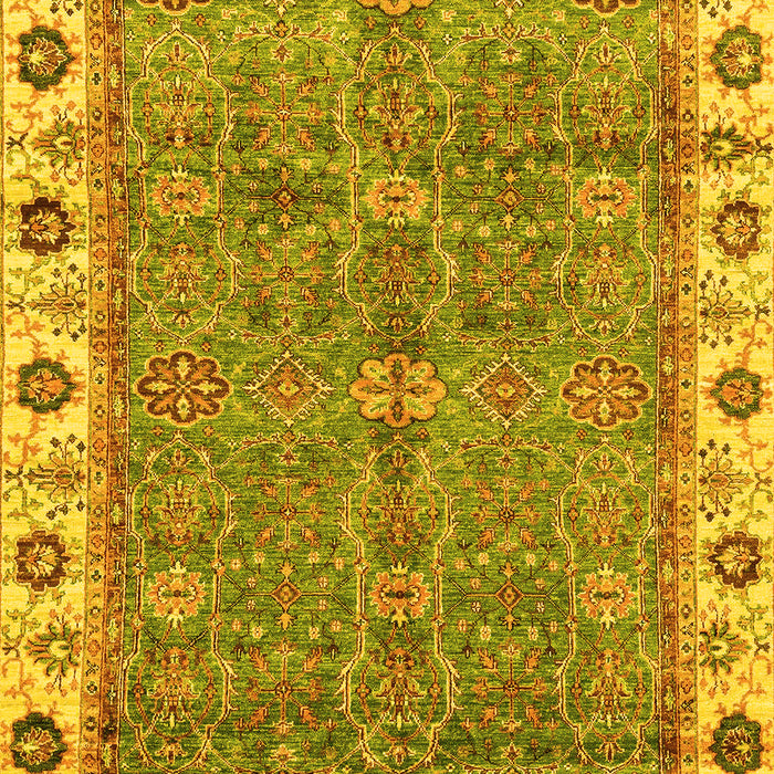 Machine Washable Oriental Yellow Traditional Rug, wshabs3167yw