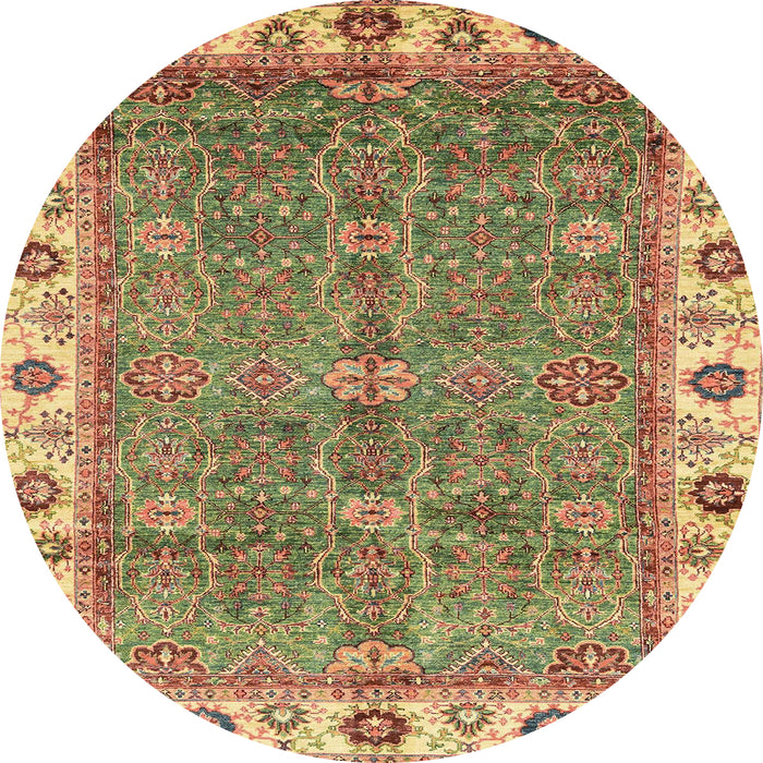 Round Abstract Red Oriental Rug, abs3167