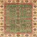 Square Abstract Red Oriental Rug, abs3167