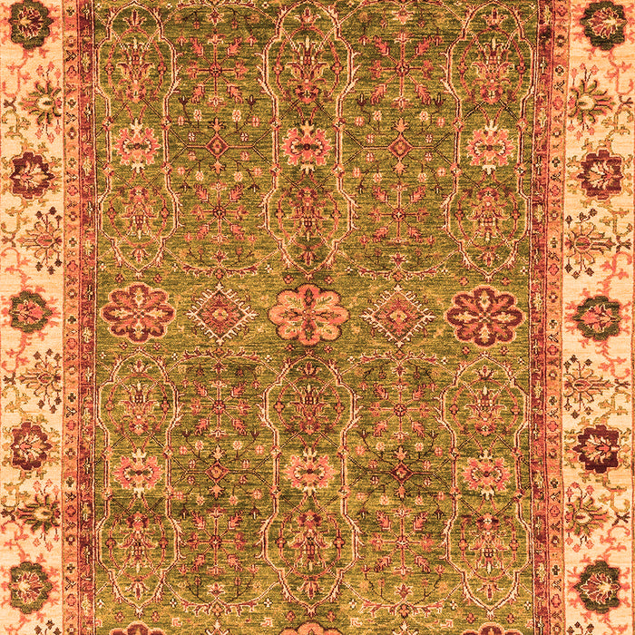 Machine Washable Oriental Orange Traditional Area Rugs, wshabs3167org