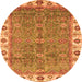 Round Oriental Orange Traditional Rug, abs3167org