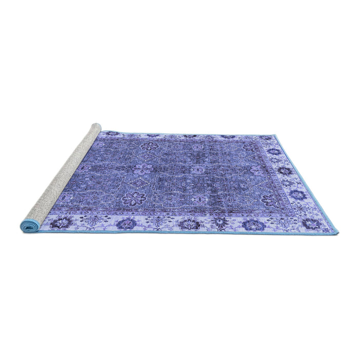Sideview of Machine Washable Oriental Blue Traditional Rug, wshabs3167blu