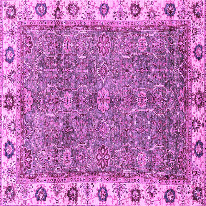 Square Machine Washable Oriental Purple Traditional Area Rugs, wshabs3167pur