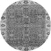 Round Oriental Gray Traditional Rug, abs3167gry