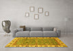 Machine Washable Oriental Yellow Traditional Rug in a Living Room, wshabs3167yw