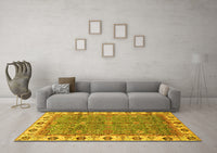 Machine Washable Oriental Yellow Traditional Rug, wshabs3167yw