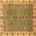 Square Machine Washable Oriental Brown Traditional Rug, wshabs3167brn