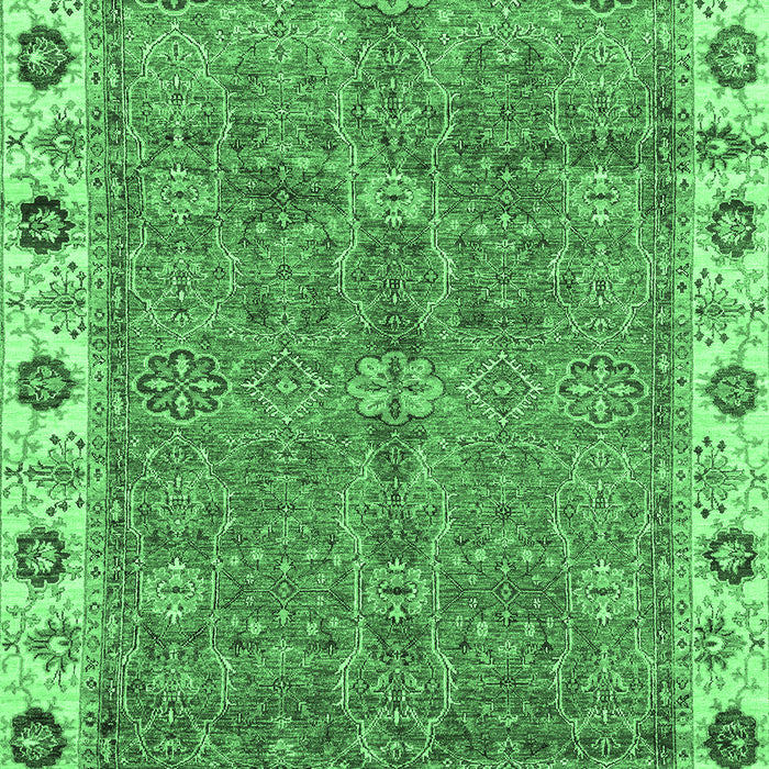 Machine Washable Oriental Emerald Green Traditional Area Rugs, wshabs3167emgrn
