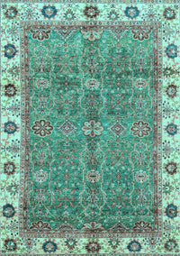 Oriental Light Blue Traditional Rug, abs3167lblu