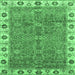 Square Oriental Emerald Green Traditional Rug, abs3167emgrn