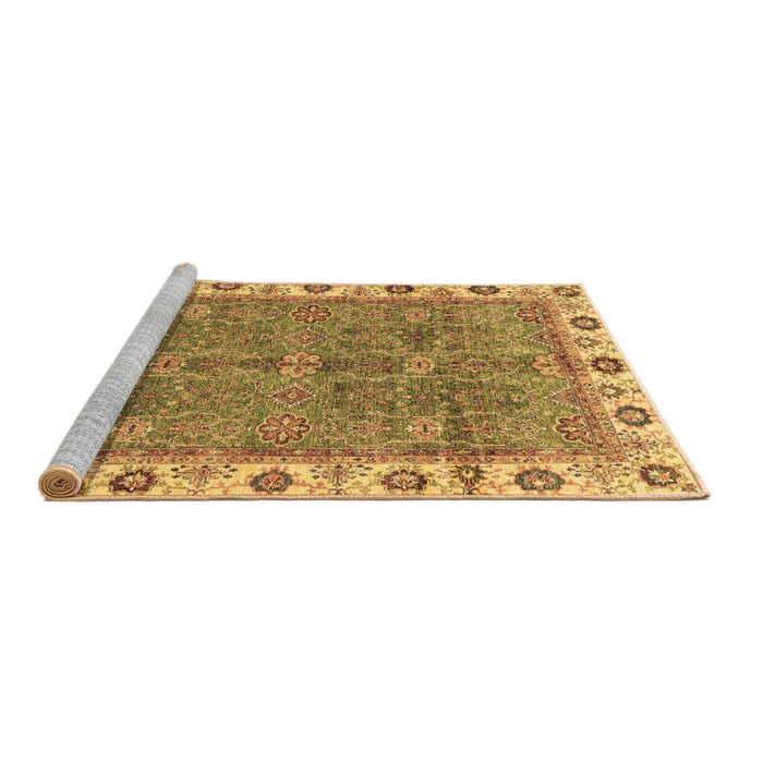 Sideview of Machine Washable Oriental Brown Traditional Rug, wshabs3167brn