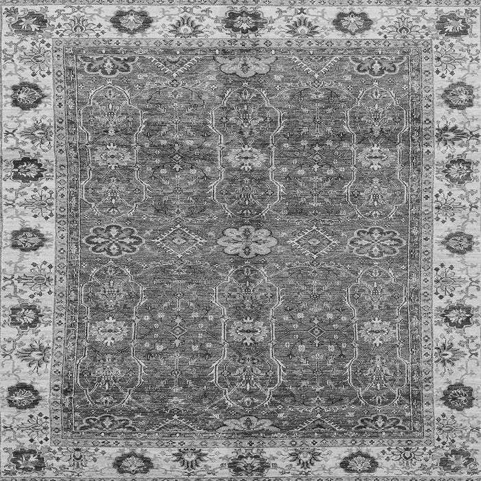Square Machine Washable Oriental Gray Traditional Rug, wshabs3167gry