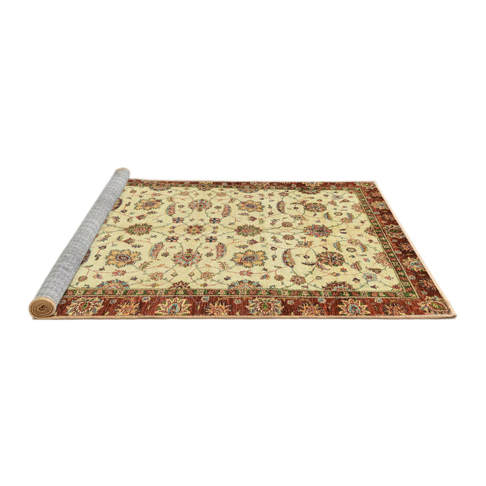 Sideview of Machine Washable Abstract Red Rug, wshabs3168