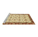 Sideview of Machine Washable Abstract Red Rug, wshabs3168