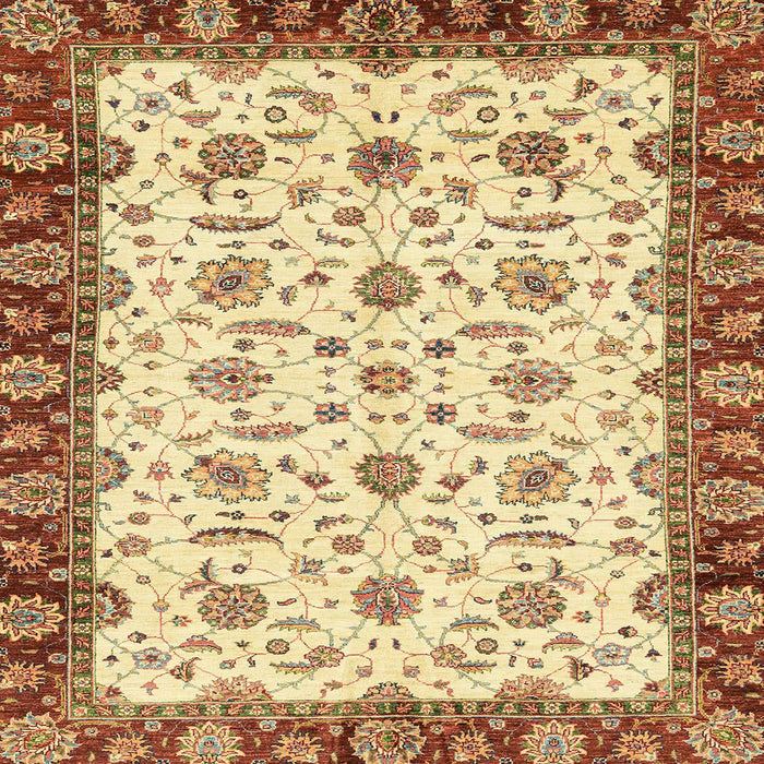 Square Machine Washable Abstract Red Rug, wshabs3168