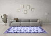 Machine Washable Oriental Blue Traditional Rug, wshabs3168blu