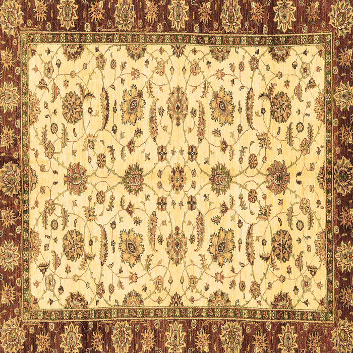 Square Oriental Brown Traditional Rug, abs3168brn