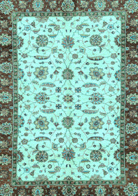 Oriental Light Blue Traditional Rug, abs3168lblu