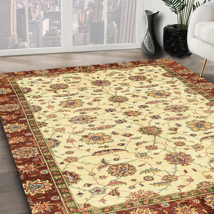 Machine Washable Abstract Red Rug in a Family Room, wshabs3168