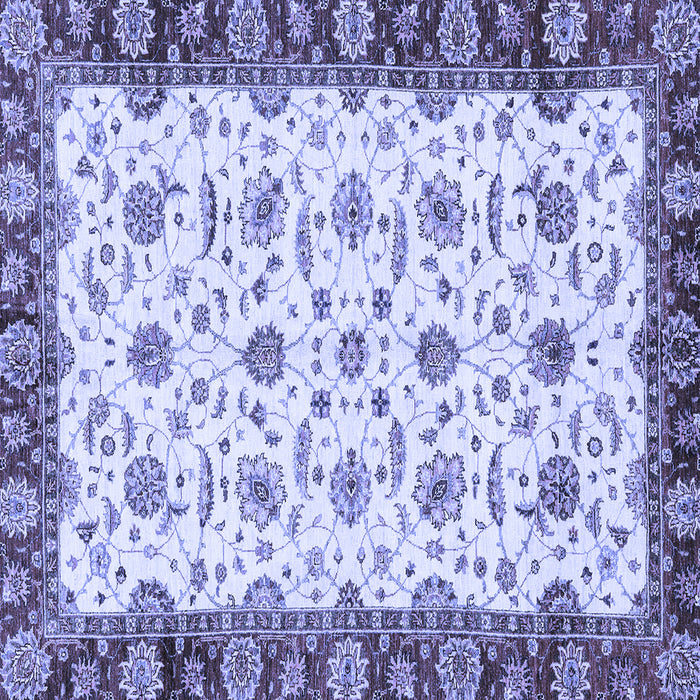 Square Machine Washable Oriental Blue Traditional Rug, wshabs3168blu