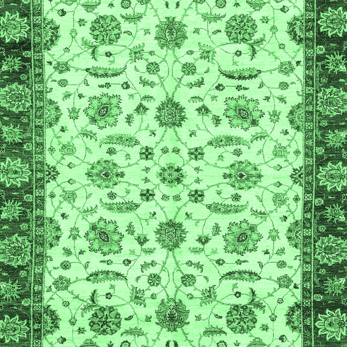 Machine Washable Oriental Emerald Green Traditional Area Rugs, wshabs3168emgrn