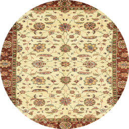 Round Machine Washable Abstract Red Rug, wshabs3168