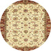 Round Machine Washable Abstract Red Rug, wshabs3168