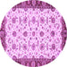 Round Oriental Purple Traditional Rug, abs3168pur