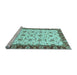 Sideview of Machine Washable Oriental Light Blue Traditional Rug, wshabs3168lblu