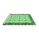 Sideview of Machine Washable Oriental Emerald Green Traditional Area Rugs, wshabs3168emgrn