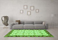 Machine Washable Oriental Green Traditional Rug, wshabs3168grn