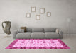 Machine Washable Oriental Pink Traditional Rug in a Living Room, wshabs3168pnk