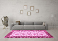 Machine Washable Oriental Pink Traditional Rug, wshabs3168pnk