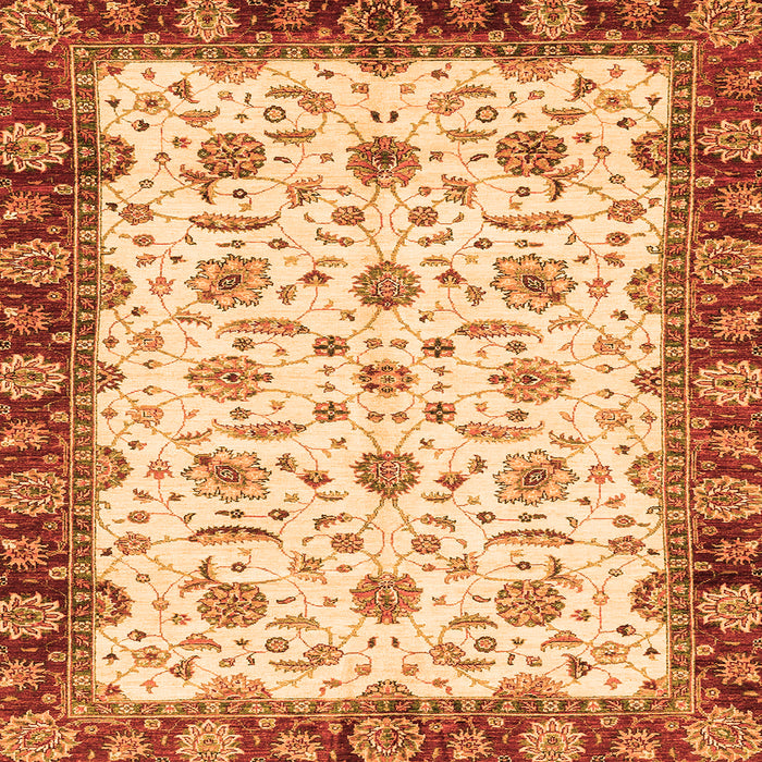 Square Oriental Orange Traditional Rug, abs3168org