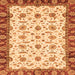 Square Oriental Orange Traditional Rug, abs3168org